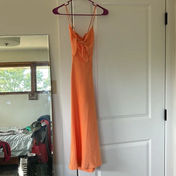 Orange summer formal dress - Picture 2 of 5
